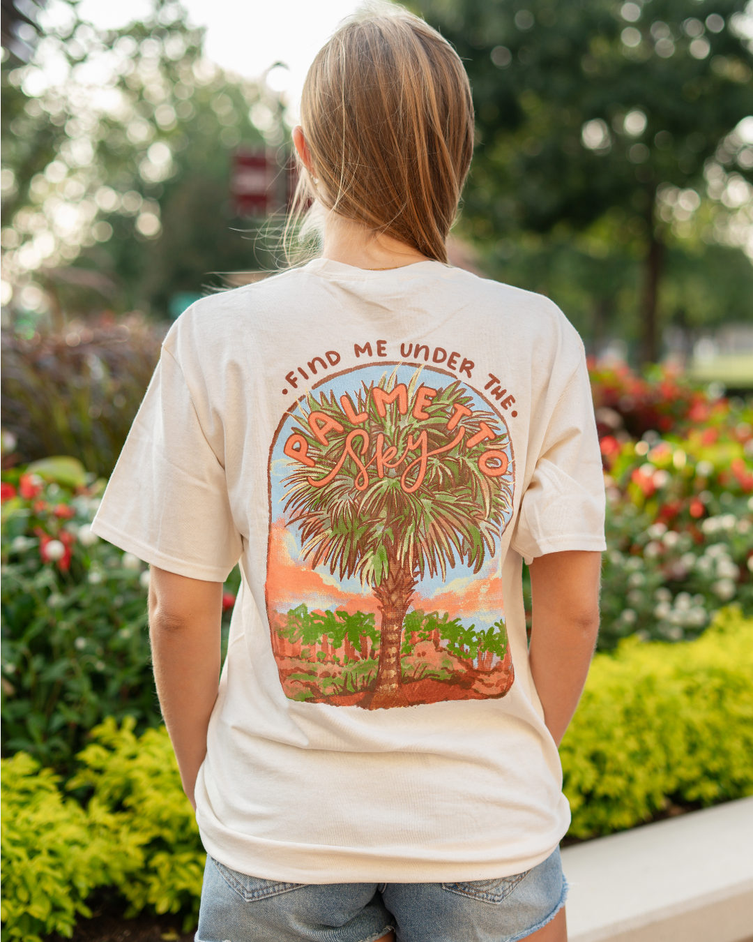 Painted Palmetto Sky T-Shirt – Natural