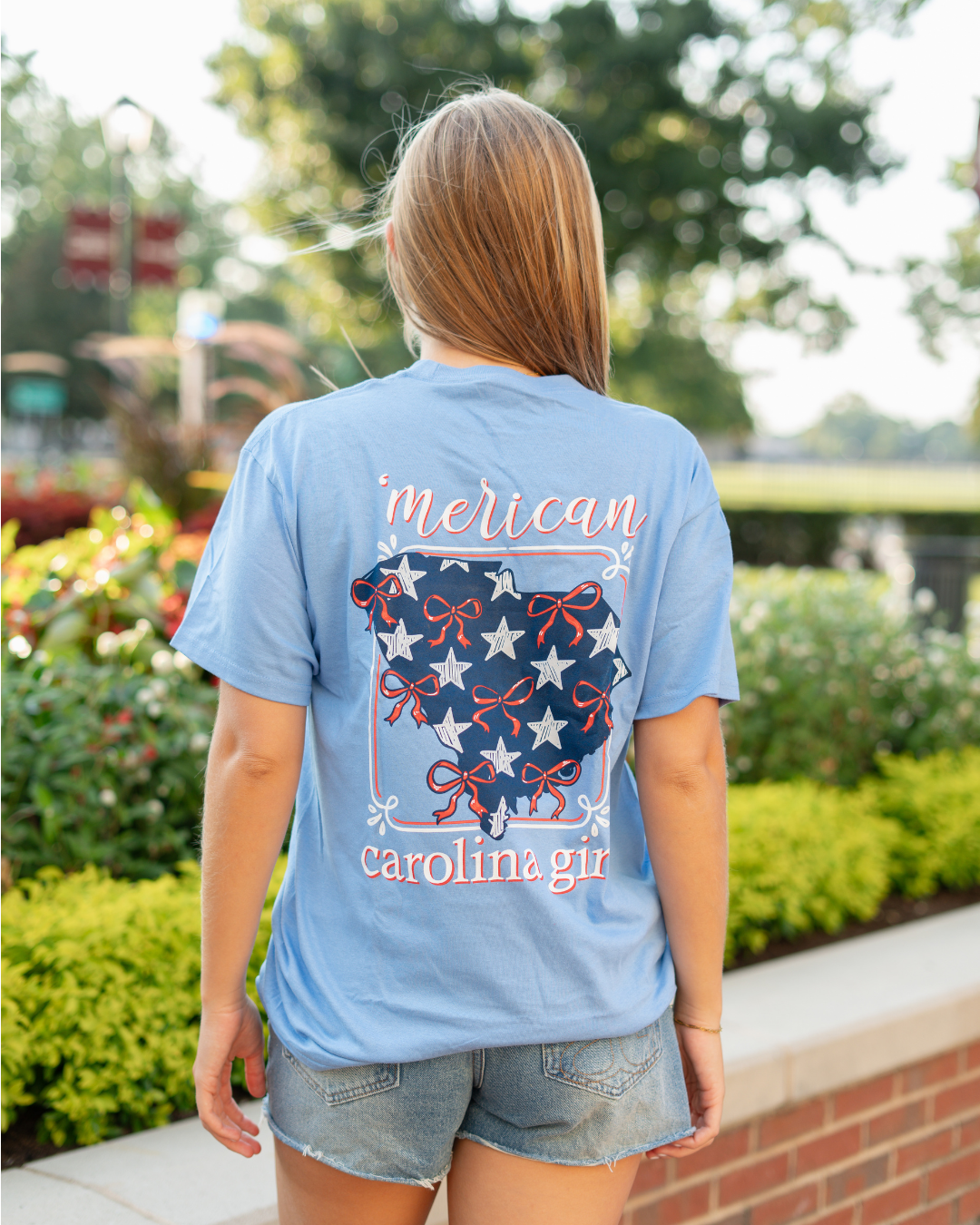 ‘Merican Carolina Girl T-Shirt – Carolina Blue