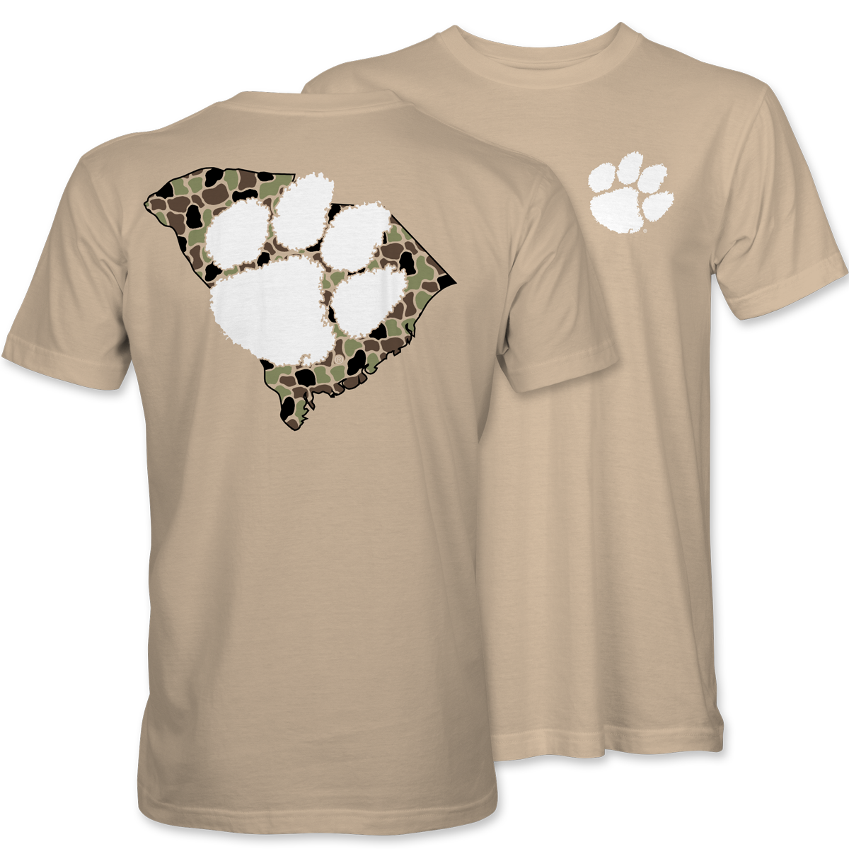 Duck Camo SC Paw T-Shirt – Clemson University | Tan