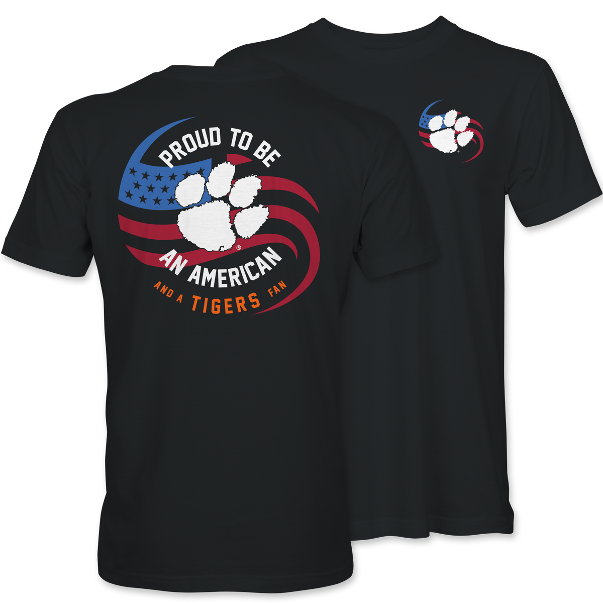 Proud to Be an American & a Tigers Fan T-Shirt – Black