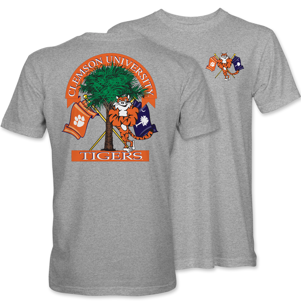 Clemson Crossflags T-Shirt – Light Steel