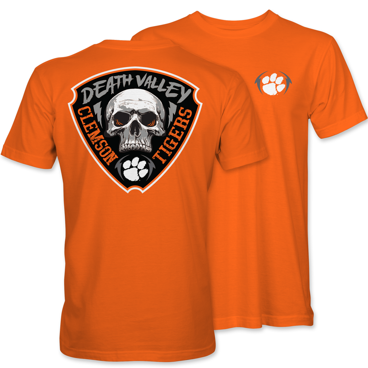 Clemson Death Valley Skull T-Shirt – Orange