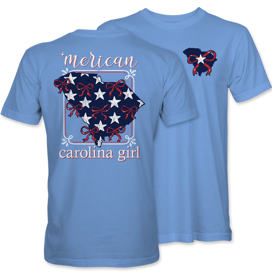 ‘Merican Carolina Girl T-Shirt – Carolina Blue