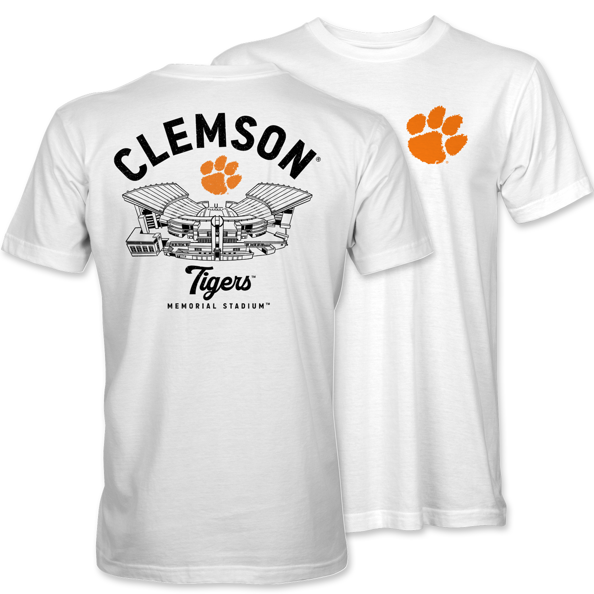 Clemson Stadium Sketch T-Shirt – White