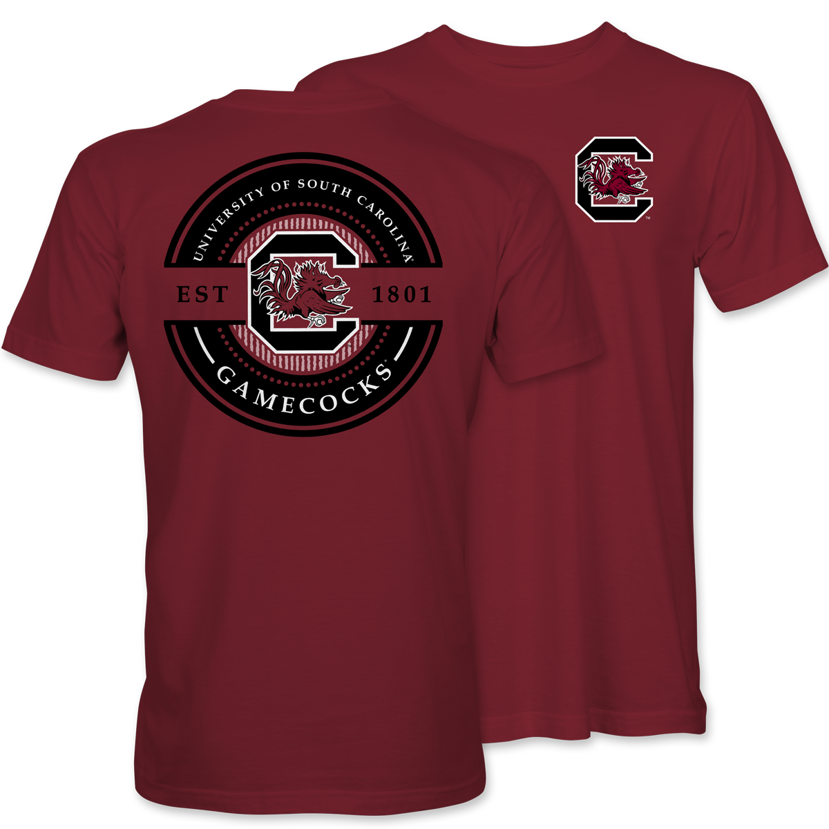 Gamecocks Seersucker Circle T-Shirt – Garnet
