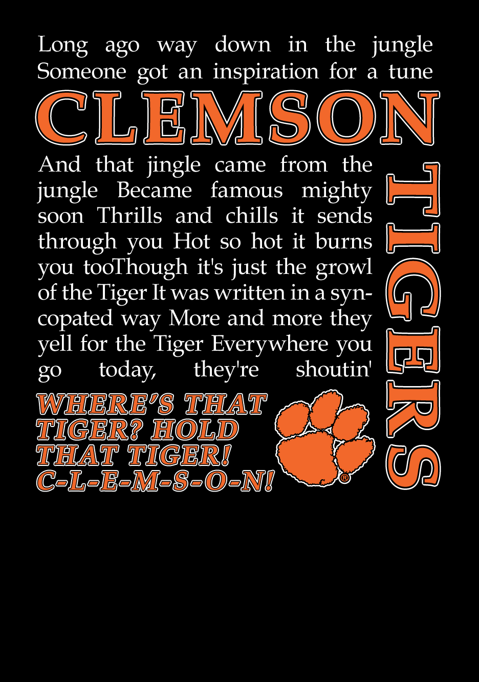 Clemson Tiger Rag T-Shirt – Black