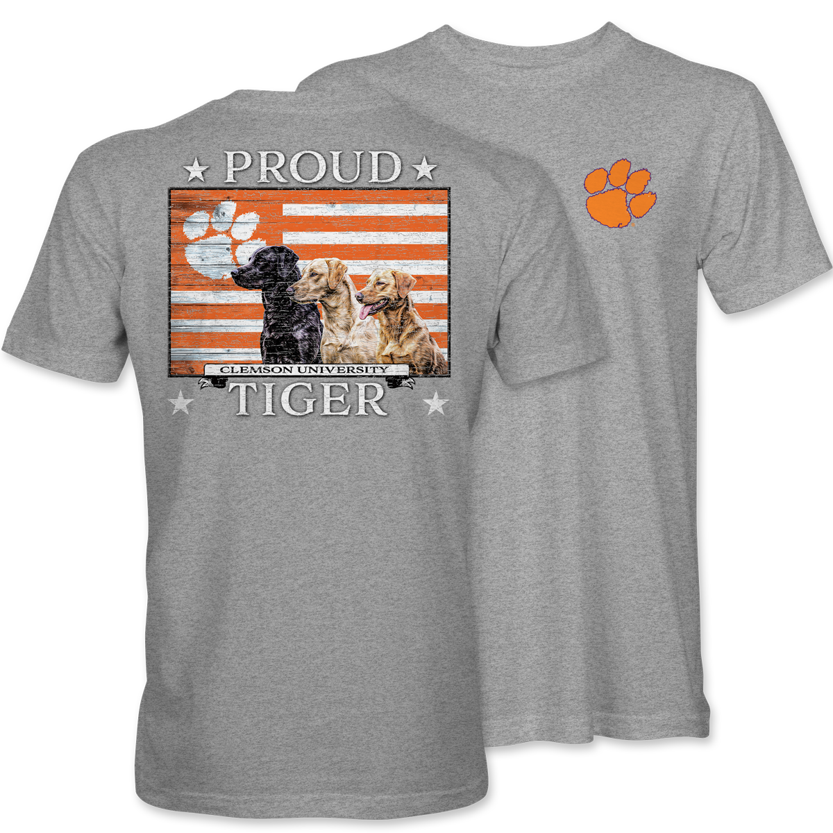 Clemson Proud Tiger Labs T-Shirt – Light Steel