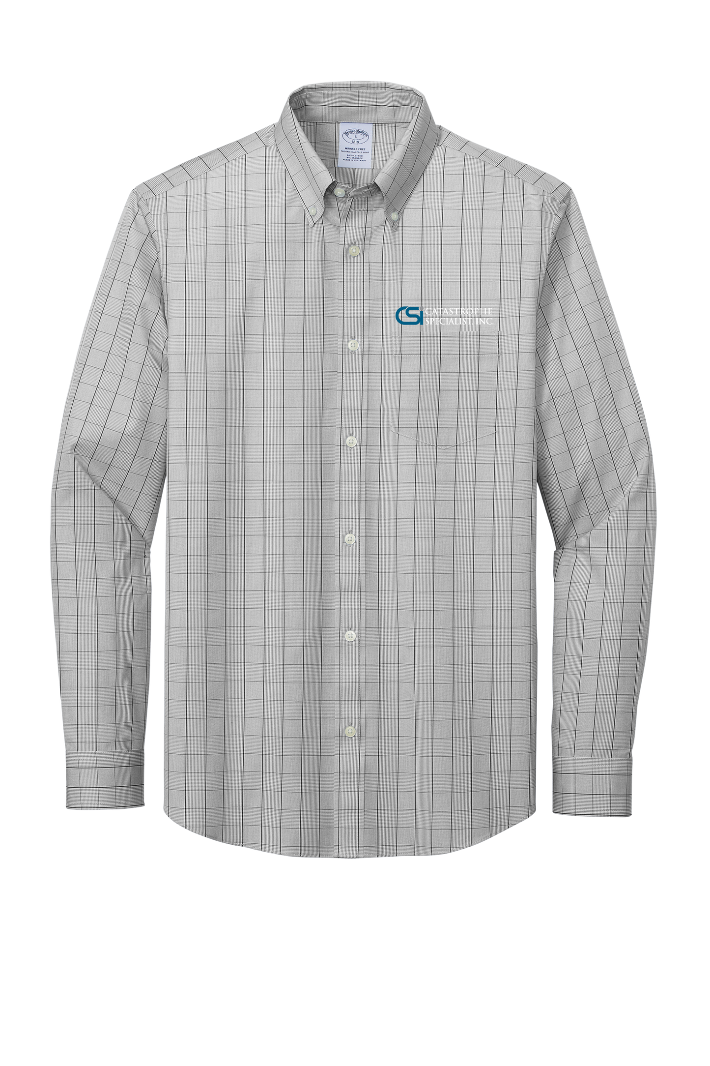 CSI Catastrophe Specialist, Inc Brooks Brothers® Wrinkle-Free Stretch Patterned Shirt - Grey