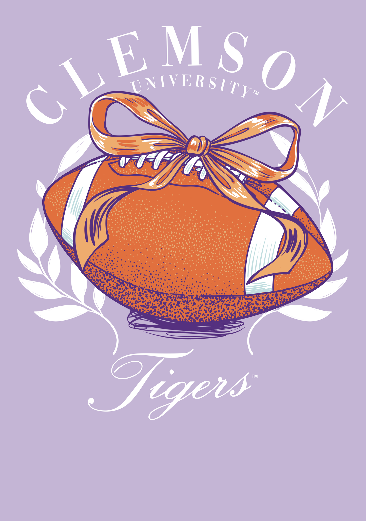 Clemson Football Bow T-Shirt – Lavender