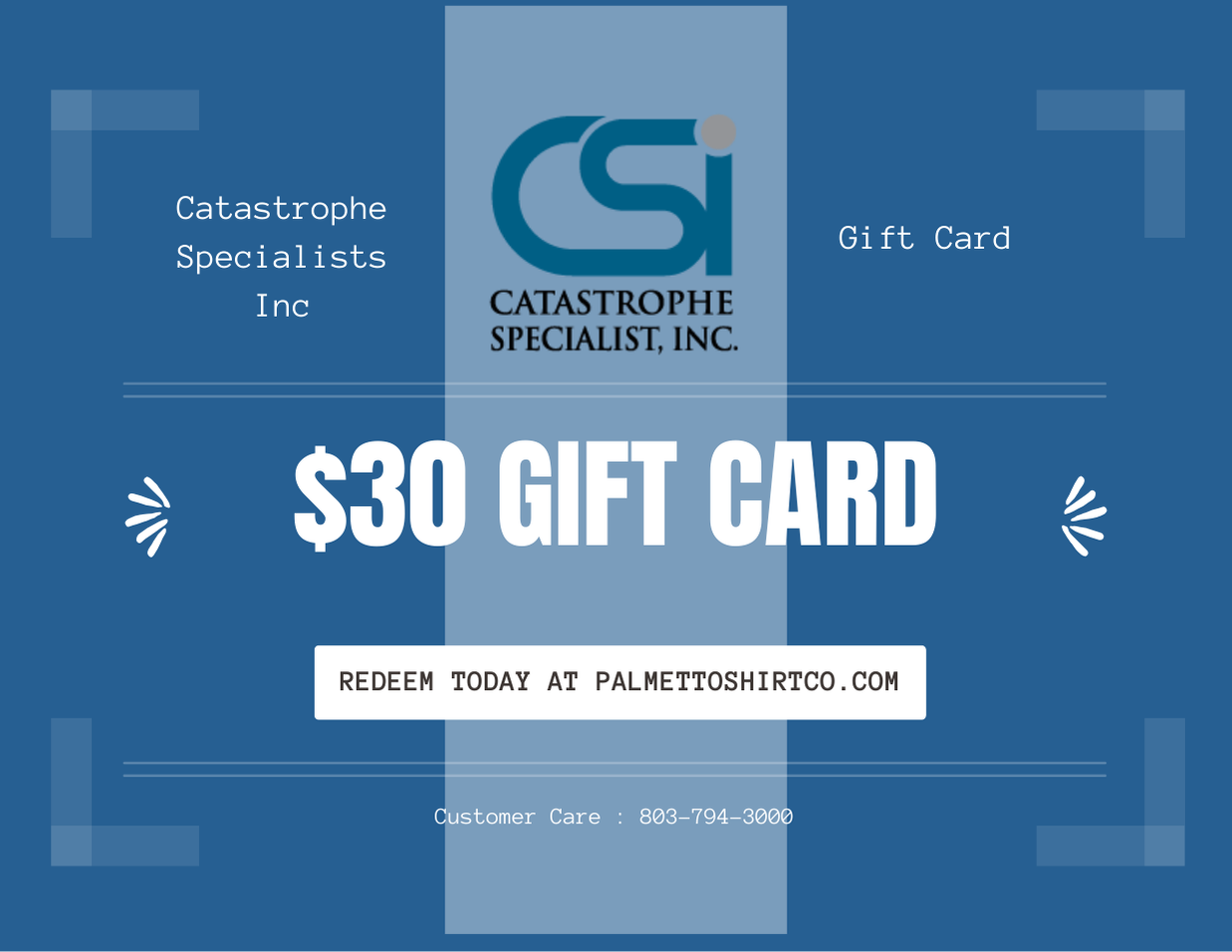 Catastrophe Specialists Inc Gift Card
