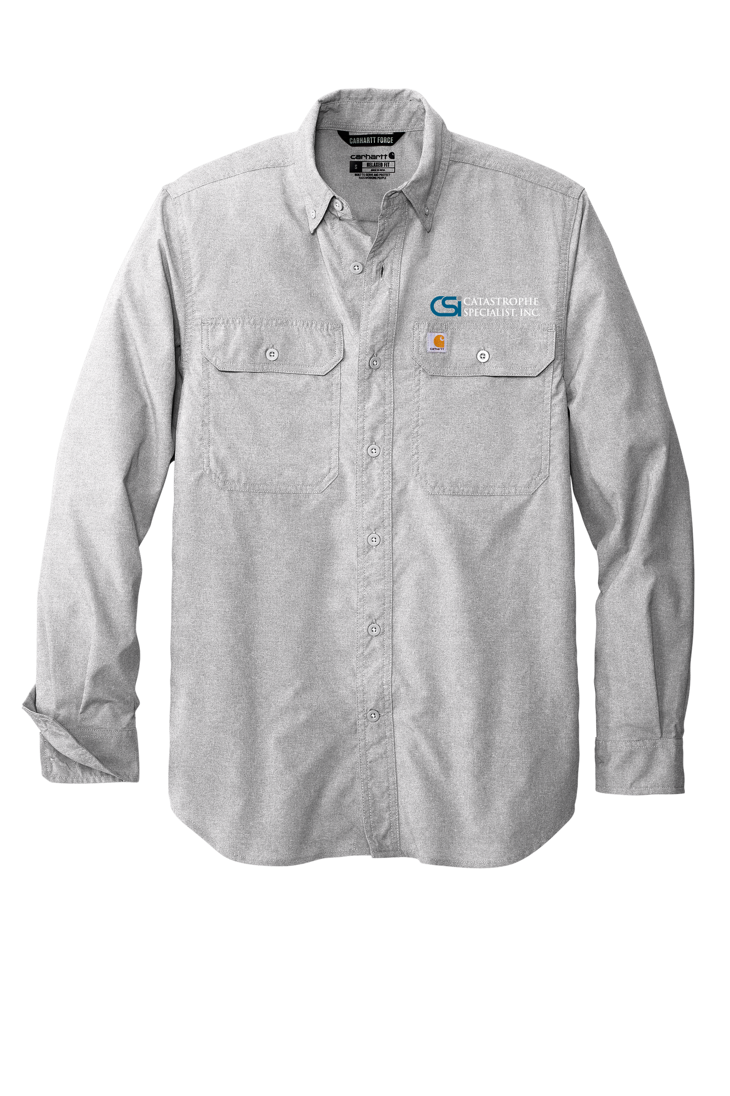 CSI Catastrophe Specialist, Inc Carhartt Force® Solid Long Sleeve Shirt - Steel