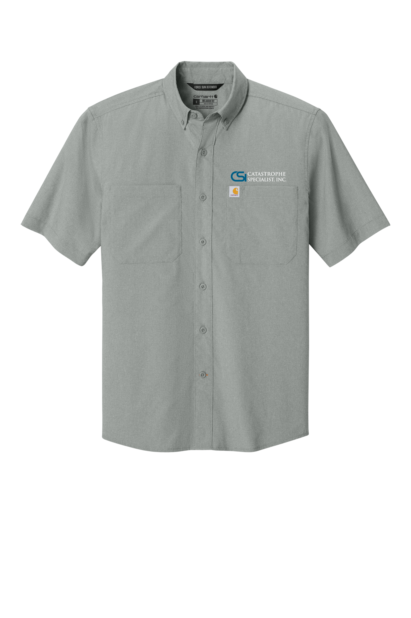 CSI Catastrophe Specialist, Inc Carhartt Force® Sun Defender™ Short Sleeve Shirt - Steel
