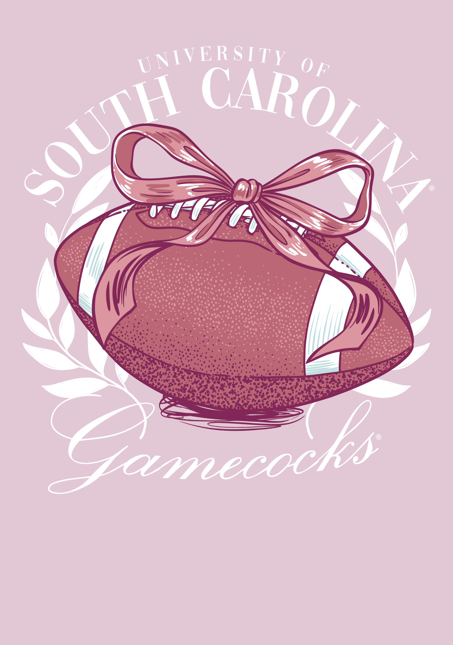 π Gamecocks Football Bow T-Shirt β Light Pink