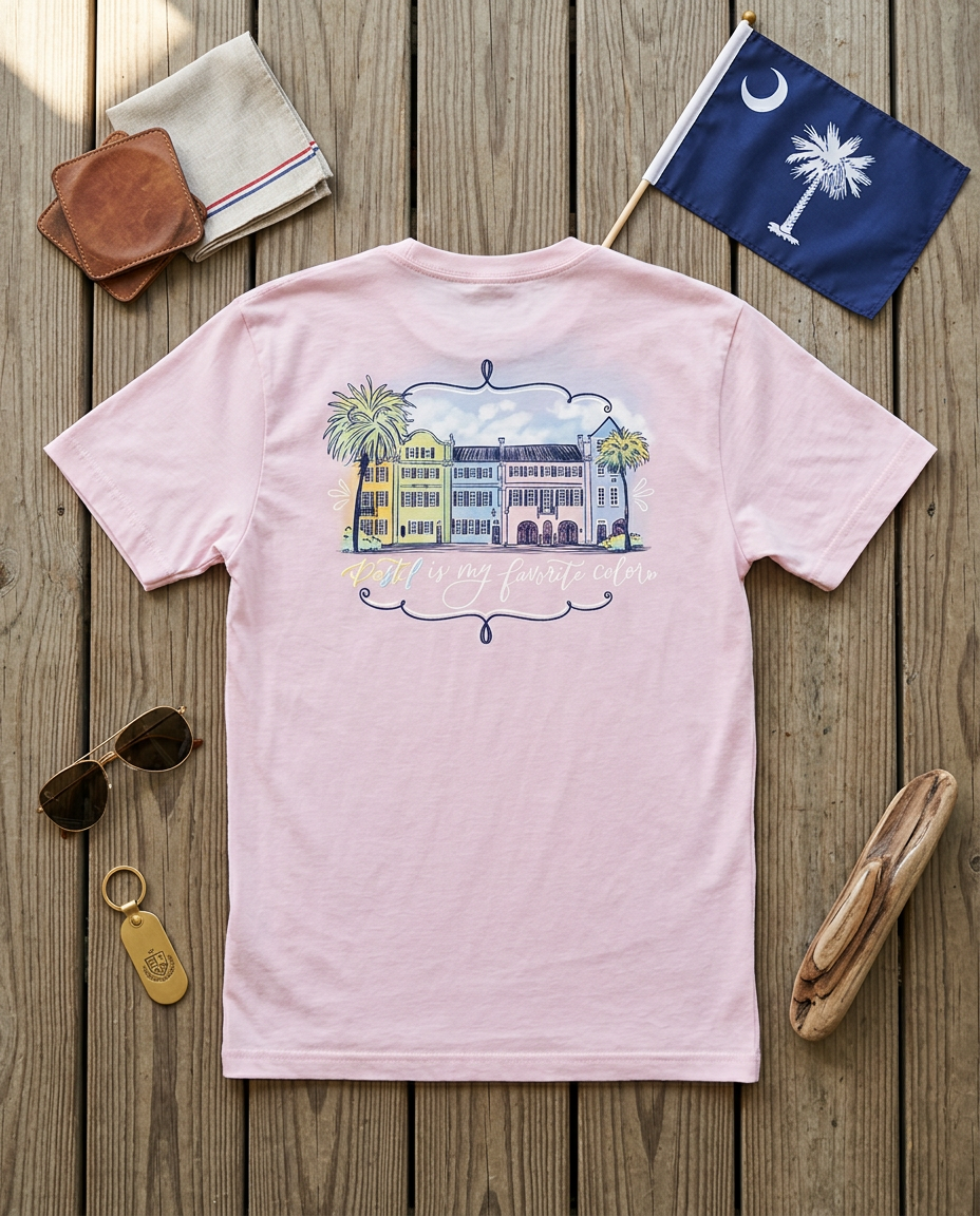 Charleston Rainbow Row Tee