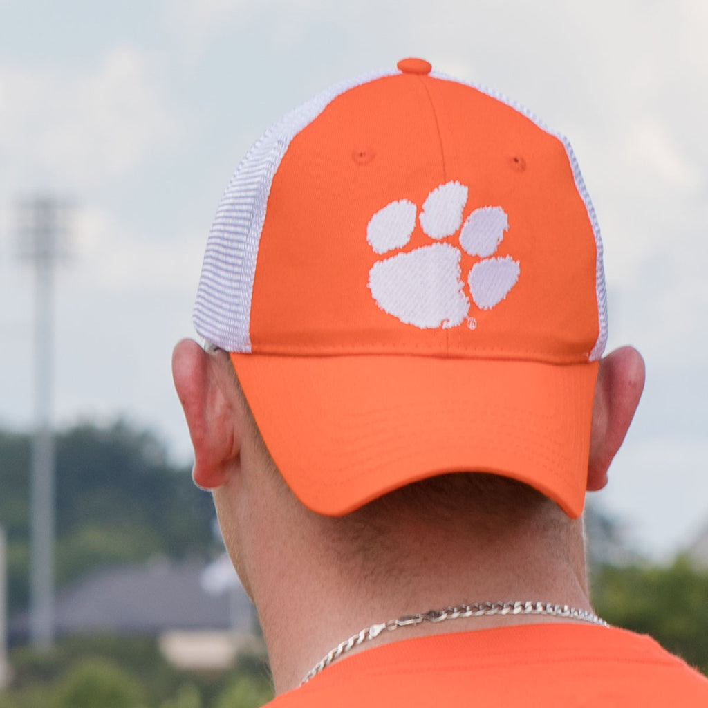 Clemson Tigers Richardson Leather Patch Hat-(Tiger Paw) Orange