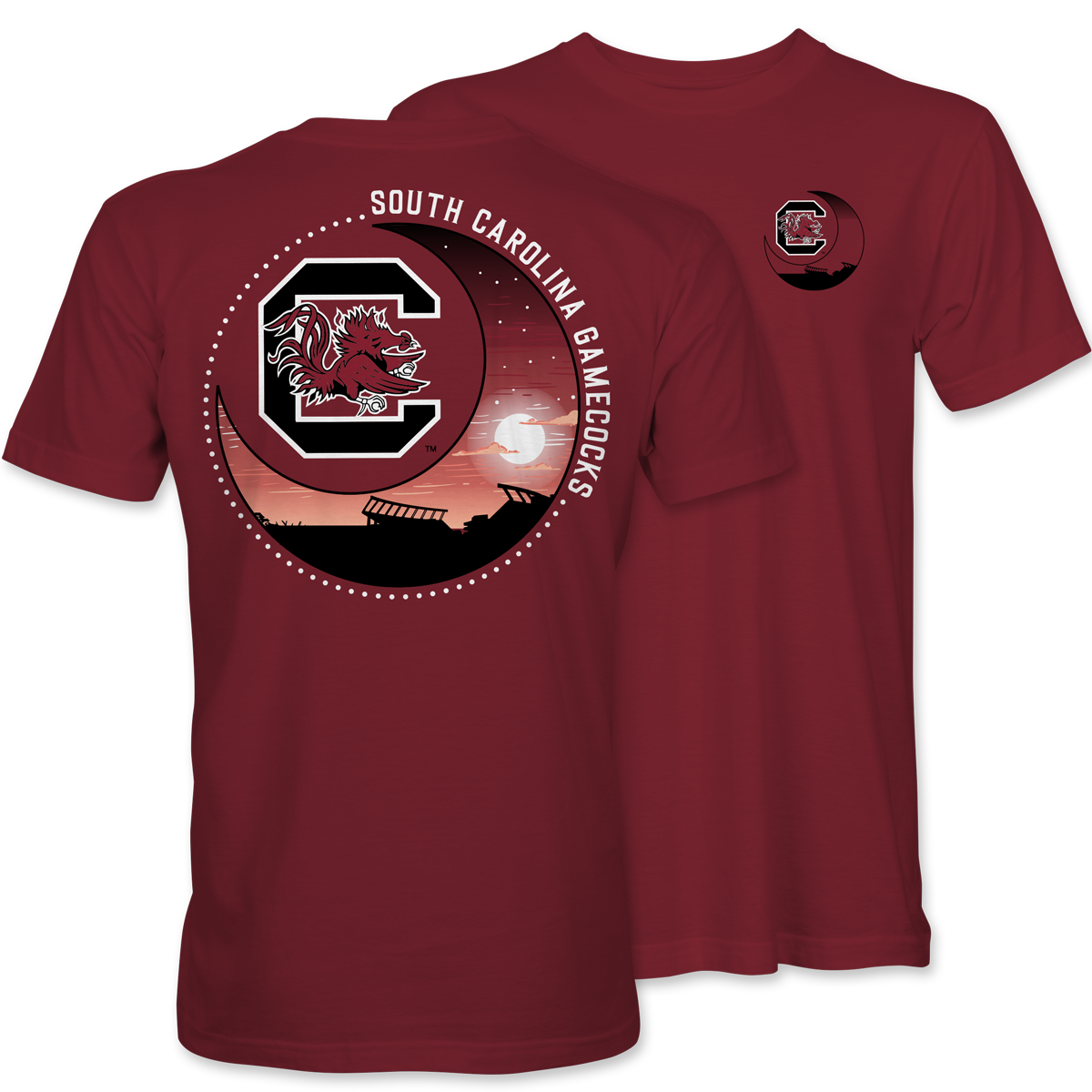 Gamecocks Crescent Moon Scene T-Shirt – Garnet