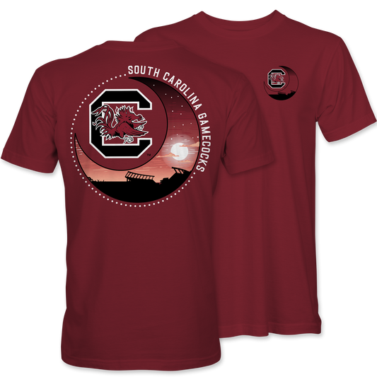 Gamecocks Crescent Moon Scene T-Shirt – Garnet