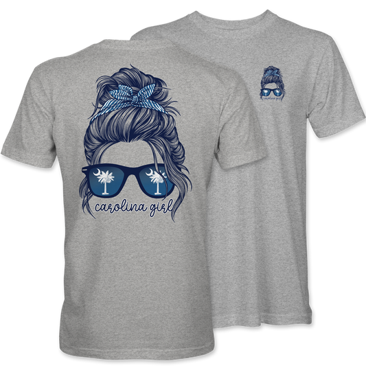 Palmetto Carolina Girl Hair & Shades T-Shirt – Light Steel
