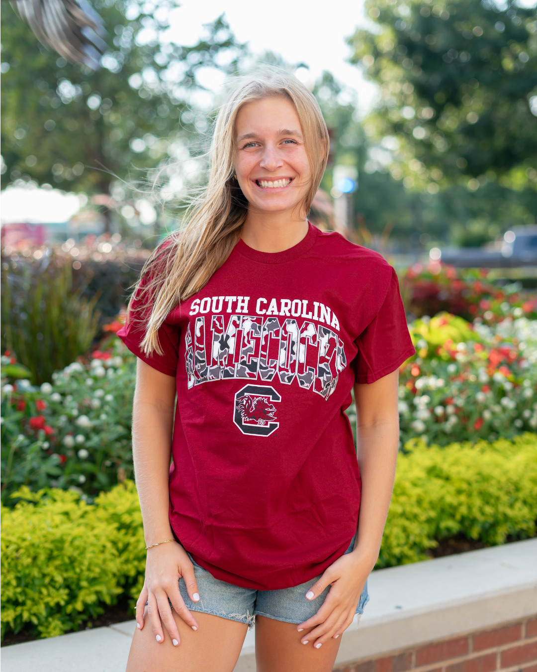 Gamecocks Duck Camo Arch T-Shirt – Garnet