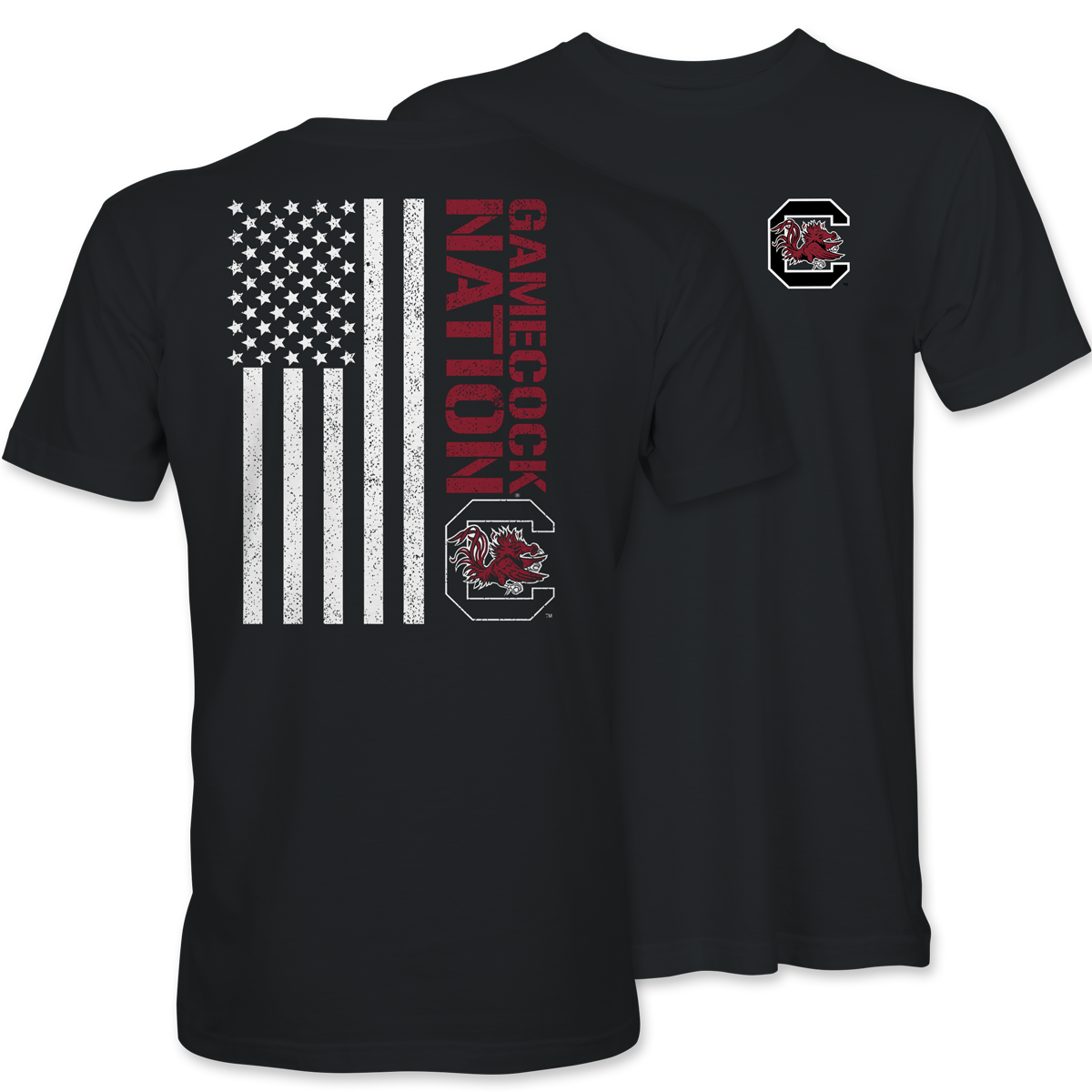 Gamecock Nation Flag T-Shirt – Black