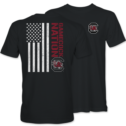 Gamecock Nation Flag T-Shirt – Black