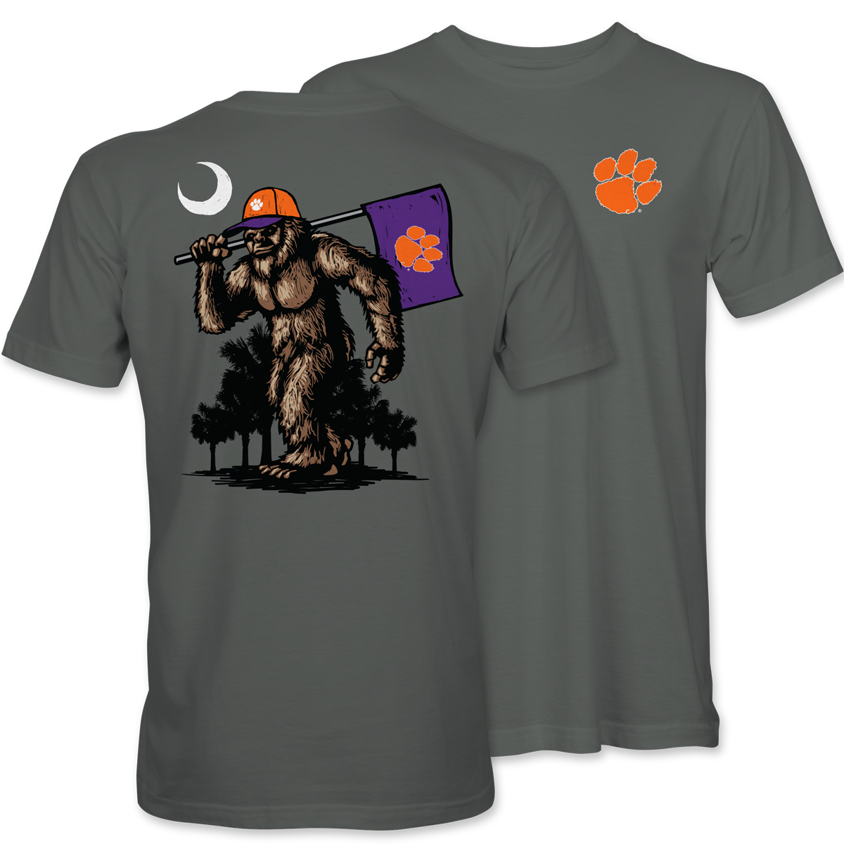 Clemson Yeti Flag T-Shirt – Smoke