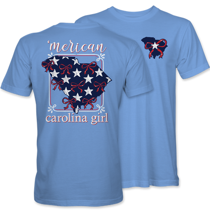 ‘Merican Carolina Girl T-Shirt – Carolina Blue