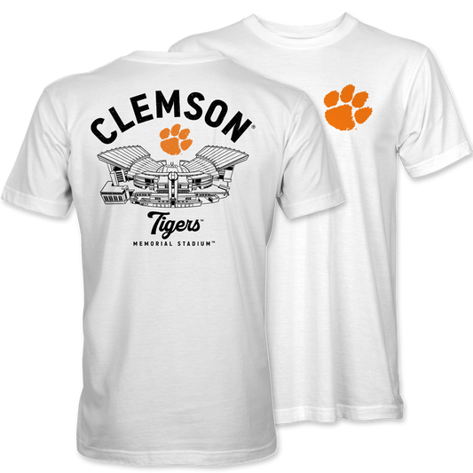 Clemson Stadium Sketch T-Shirt – White