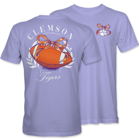 Clemson Football Bow T-Shirt – Lavender