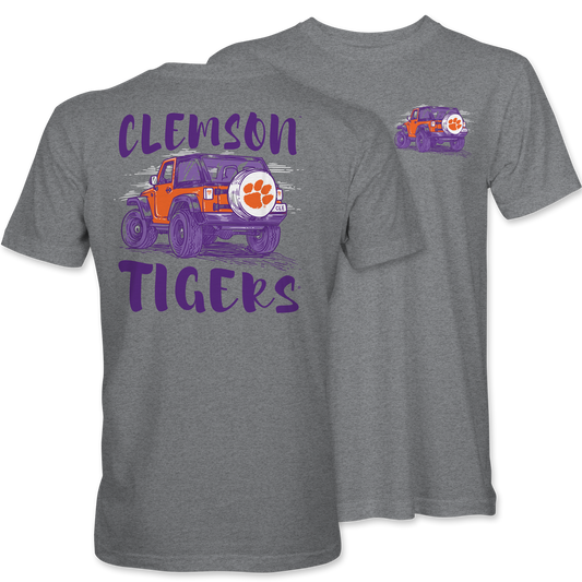 Clemson Jeep Adventure T-Shirt – Graphite Heather