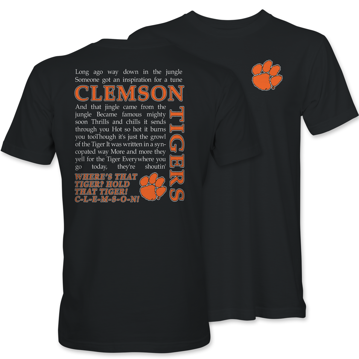 Clemson Tiger Rag T-Shirt – Black