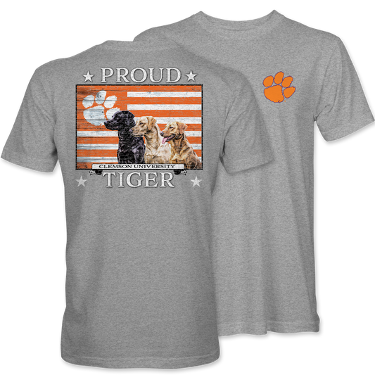 Clemson Proud Tiger Labs T-Shirt – Light Steel