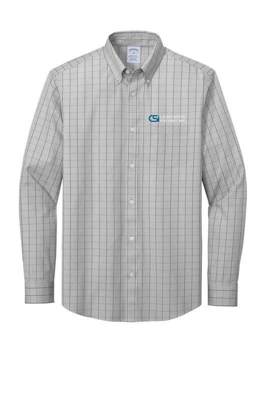 CSI Catastrophe Specialist, Inc Brooks Brothers® Wrinkle-Free Stretch Patterned Shirt - Grey