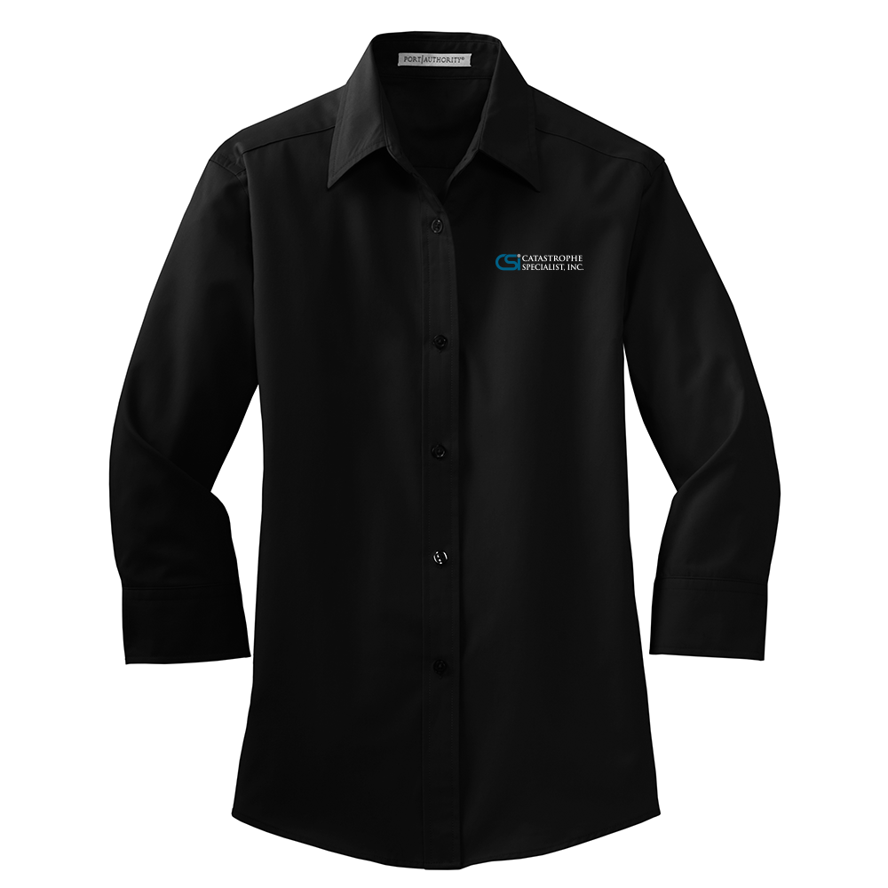 CSI Catastrophe Specialist, Inc Ladies 3/4-Sleeve Easy Care Shirt - Black