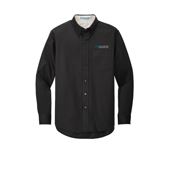 CSI Catastrophe Specialist, Inc Silk Touch™ Long Sleeve Easy Care Shirt - Black