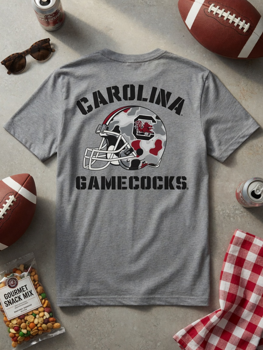 Carolina Gamecocks Camo Helmet Tee
