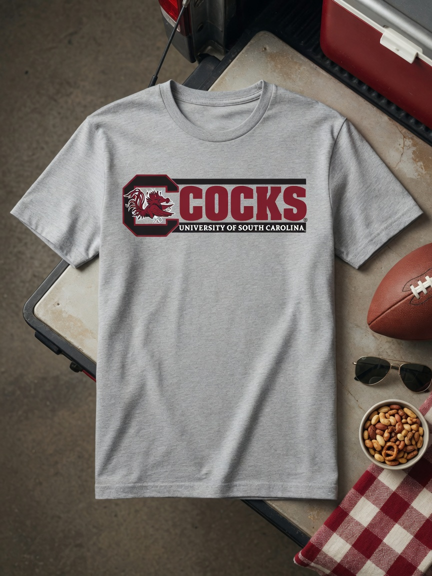 COCKS 2-Bar T-Shirt – Light Steel