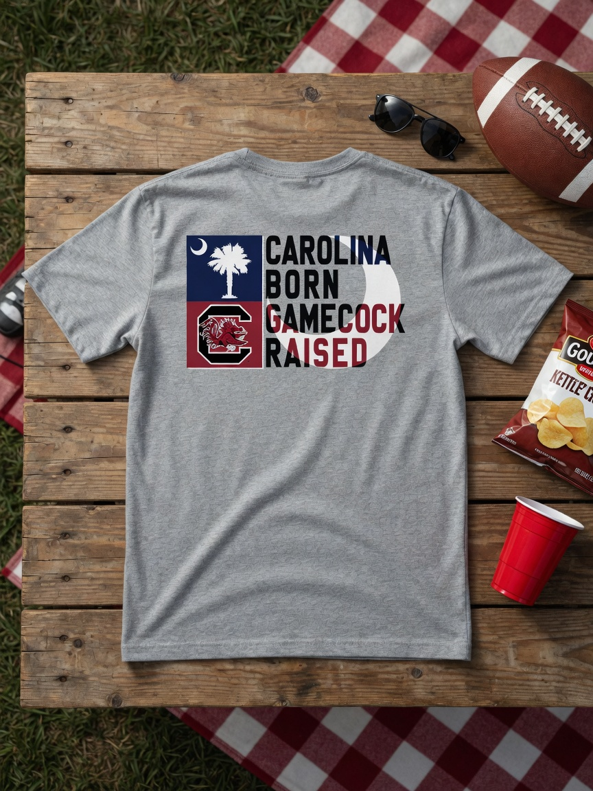 Carolina Born Gamecock Raised Tee