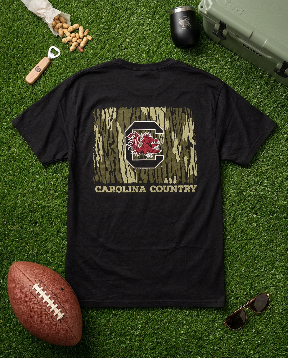 Carolina Country Camo Flag T-Shirt - Black