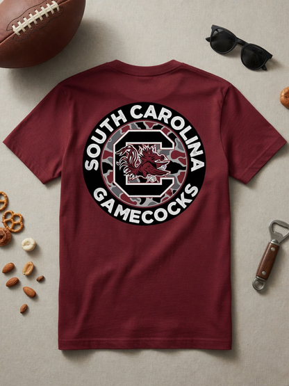 South Carolina Gamecocks Camo Circle Tee