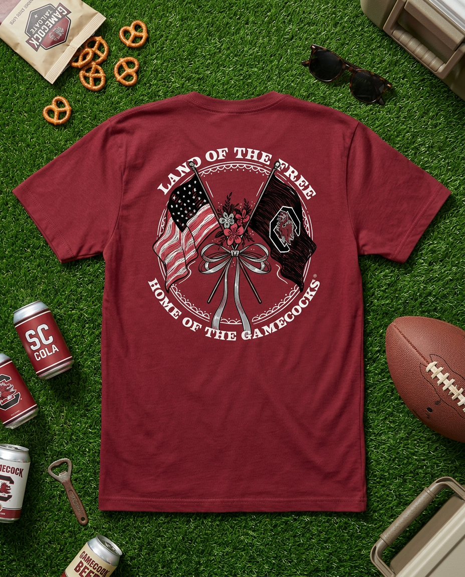 Land of the Free – Home of the Gamecocks Tee