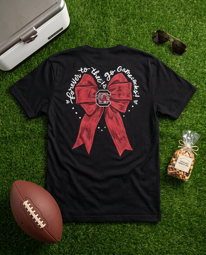 Forever to Thee Gamecocks Logo Bow T-Shirt – Black