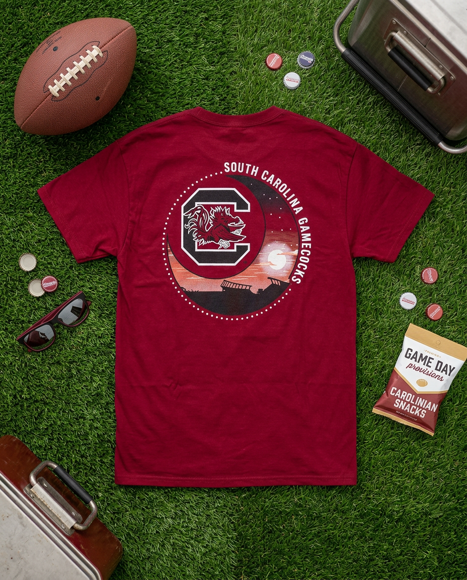 Gamecocks Crescent Moon Scene T-Shirt – Garnet