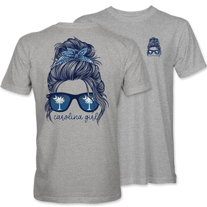 Palmetto Carolina Girl Hair & Shades T-Shirt – Light Steel