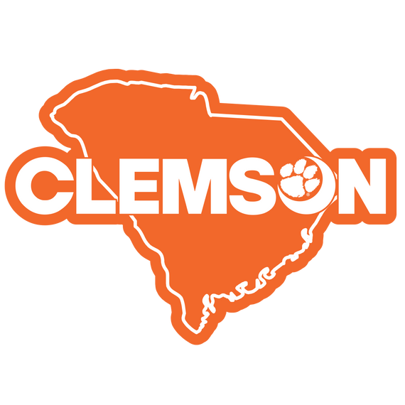 CLE Clemson Text Moon Decal