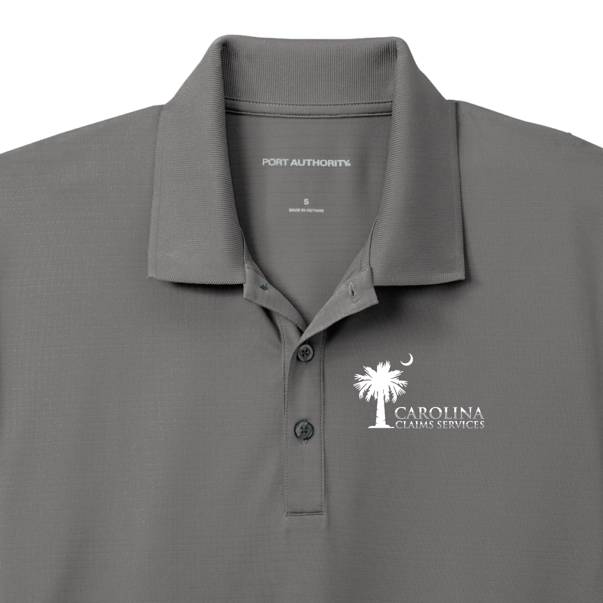 Carolina Claims Services Performance Polo, Men's Grey