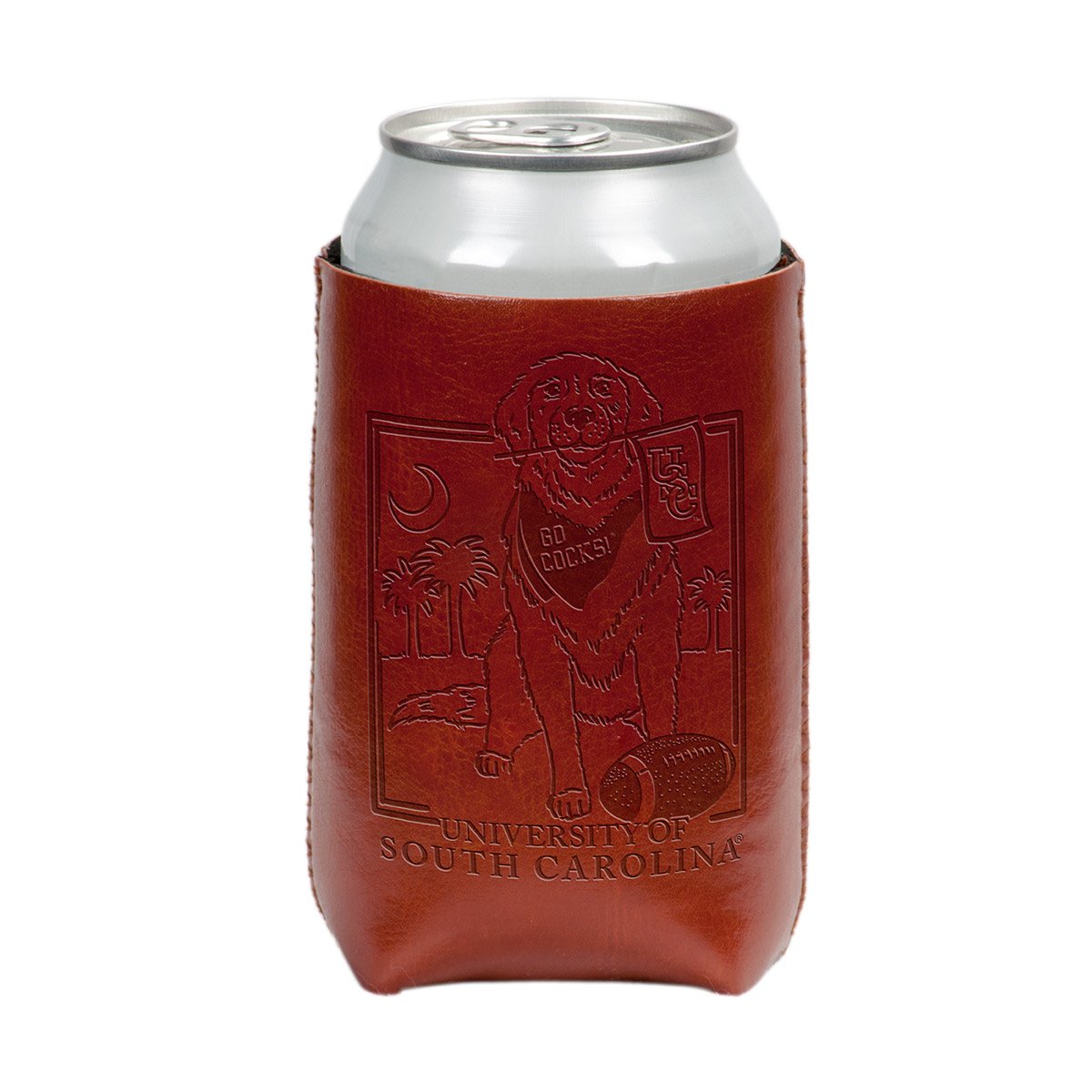 USC Dog Faux Leather Koozie